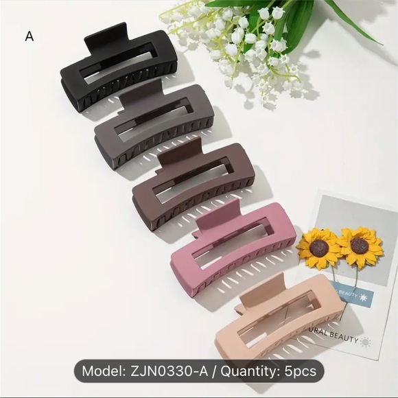 Elegant Hair Claw Clips Set - 5 Colors - Picture 2 of 2